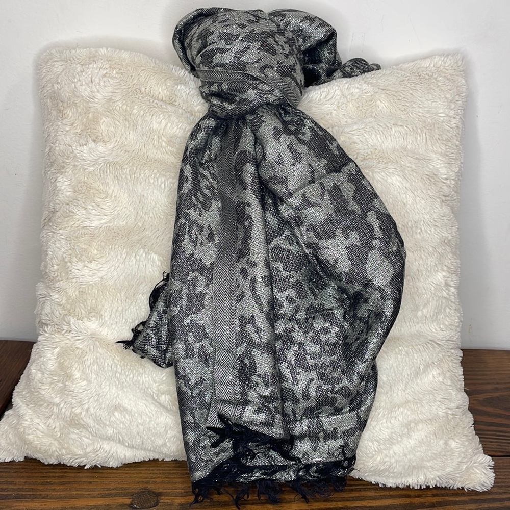 White House Black Market Sparkle Animal Print Scarf